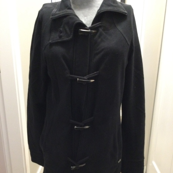 “Leave No Footprint “ an Eco Concious, Black Toggle Jacket , Organic Cotton - Picture 3 of 9